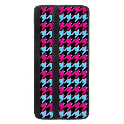Pink Blue And Black Houndstooth Print Refrigerator Handle Covers