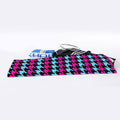 Pink Blue And Black Houndstooth Print Sports Towel