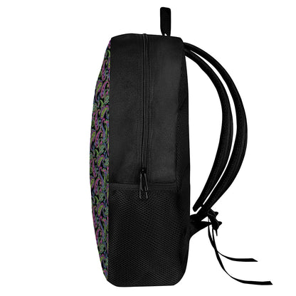 Pink Blue And Green Paisley Print 17 Inch Backpack