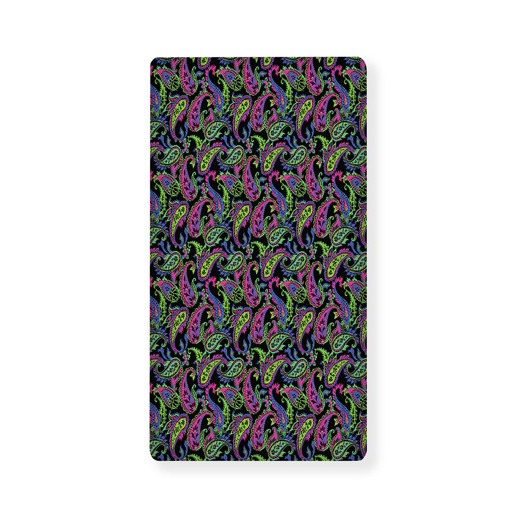 Pink Blue And Green Paisley Print Baby Crib Sheet