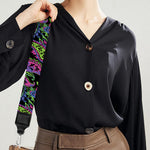 Pink Blue And Green Paisley Print Bag Strap