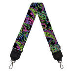 Pink Blue And Green Paisley Print Bag Strap