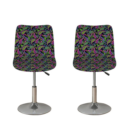Pink Blue And Green Paisley Print Bar Stool Covers