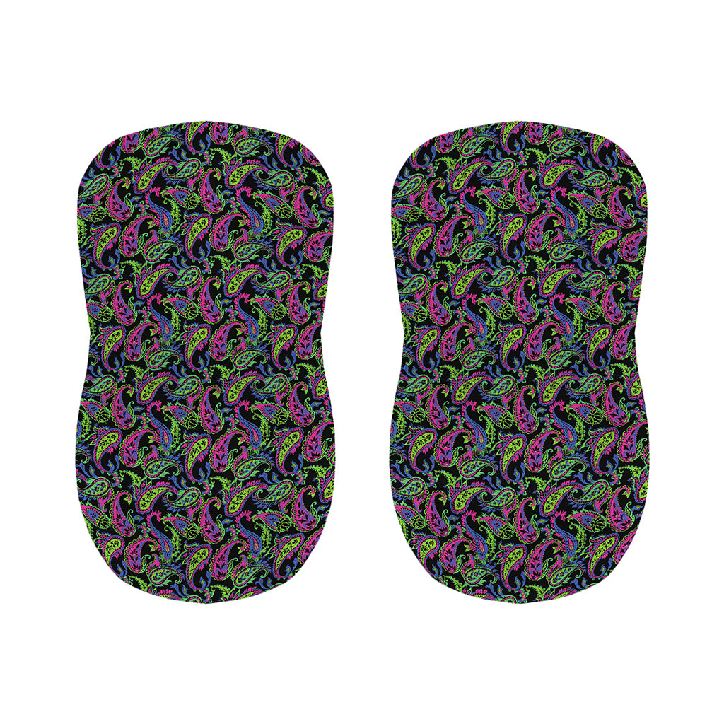 Pink Blue And Green Paisley Print Bar Stool Covers