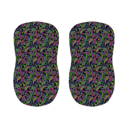 Pink Blue And Green Paisley Print Bar Stool Covers