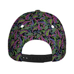 Pink Blue And Green Paisley Print Baseball Cap