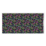 Pink Blue And Green Paisley Print Beach Towel