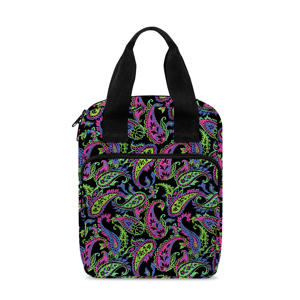 Pink Blue And Green Paisley Print Bible Tote Bag
