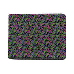 Pink Blue And Green Paisley Print Bifold Wallet