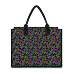 Pink Blue And Green Paisley Print Canvas Tote Bag
