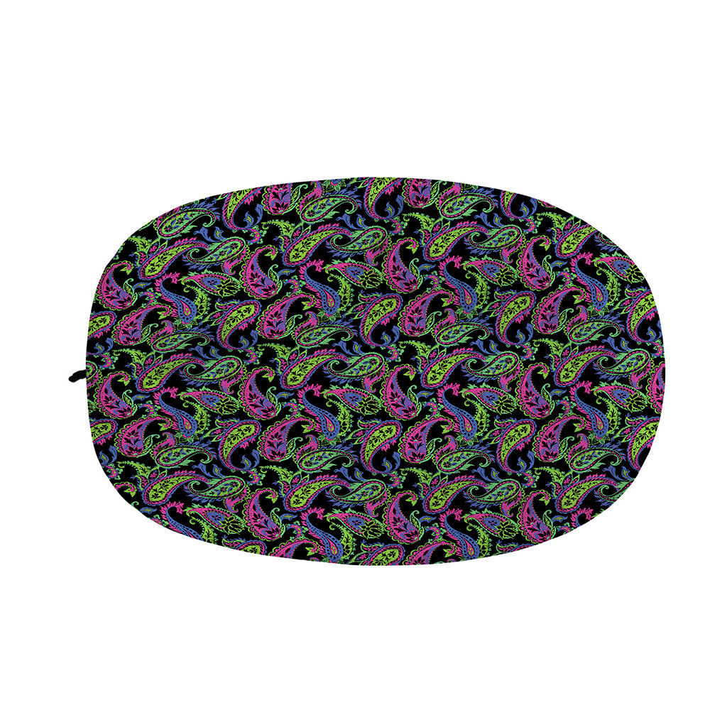 Pink Blue And Green Paisley Print Car Side Mirror Covers