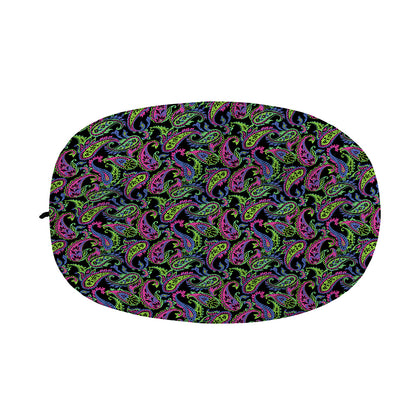 Pink Blue And Green Paisley Print Car Side Mirror Covers
