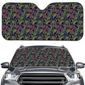 Pink Blue And Green Paisley Print Car Windshield Sun Shade