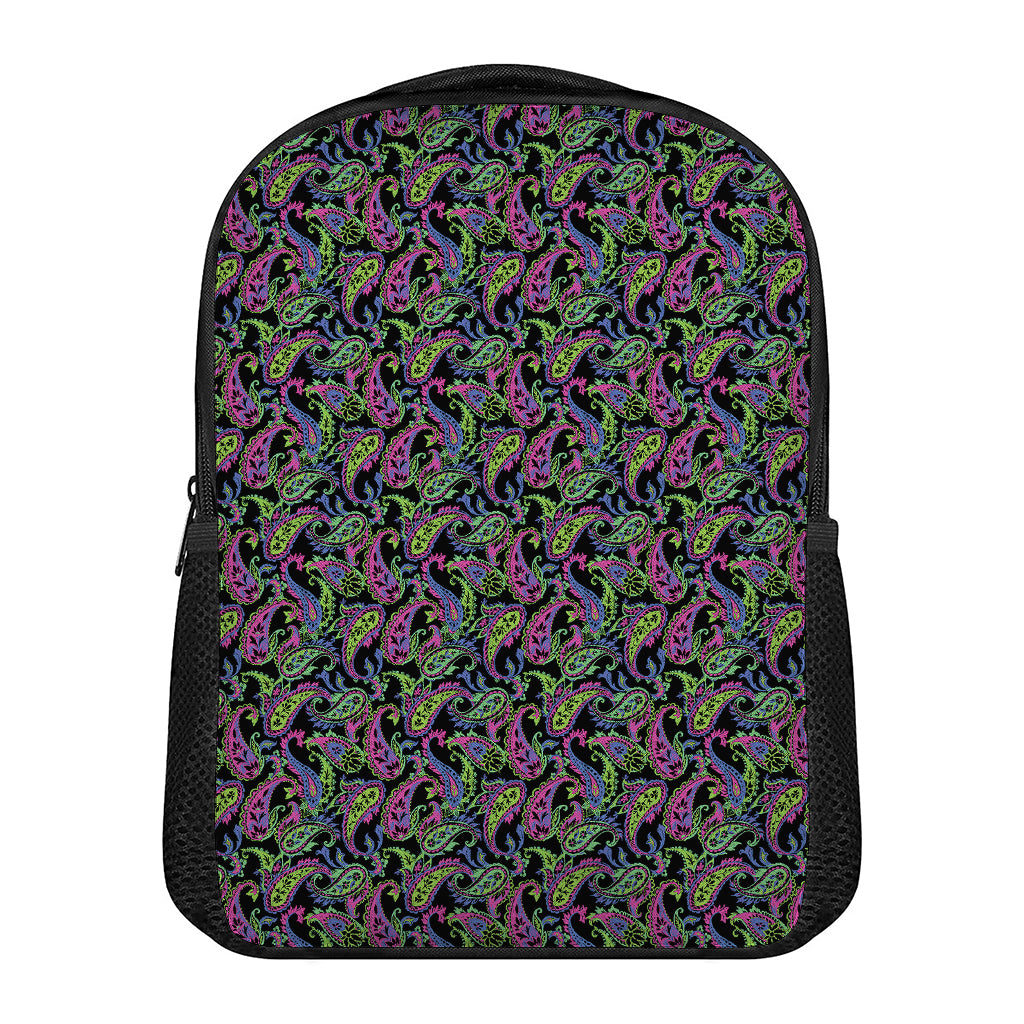Pink Blue And Green Paisley Print Casual Backpack