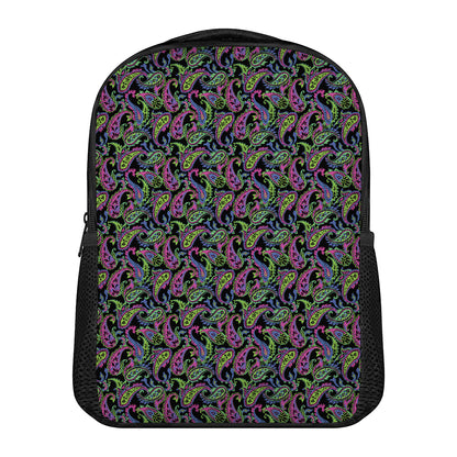 Pink Blue And Green Paisley Print Casual Backpack