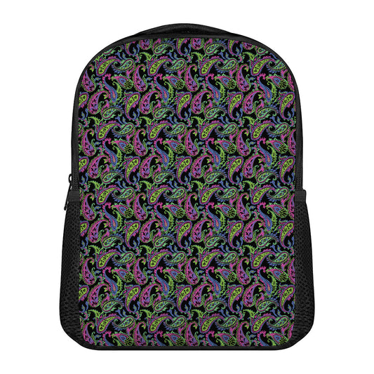 Pink Blue And Green Paisley Print Casual Backpack