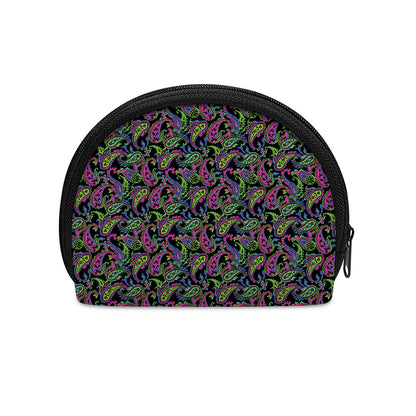 Pink Blue And Green Paisley Print Coin Purse