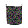 Pink Blue And Green Paisley Print Collapsible Laundry Basket