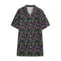 Pink Blue And Green Paisley Print Cotton Hawaiian Shirt