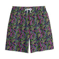 Pink Blue And Green Paisley Print Cotton Shorts