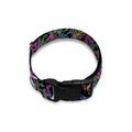 Pink Blue And Green Paisley Print Dog Collar