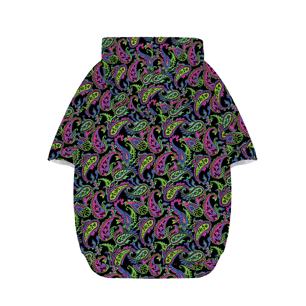 Pink Blue And Green Paisley Print Dog Zip Up Hoodie