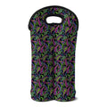 Pink Blue And Green Paisley Print Double Neoprene Wine Tote