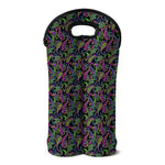 Pink Blue And Green Paisley Print Double Neoprene Wine Tote