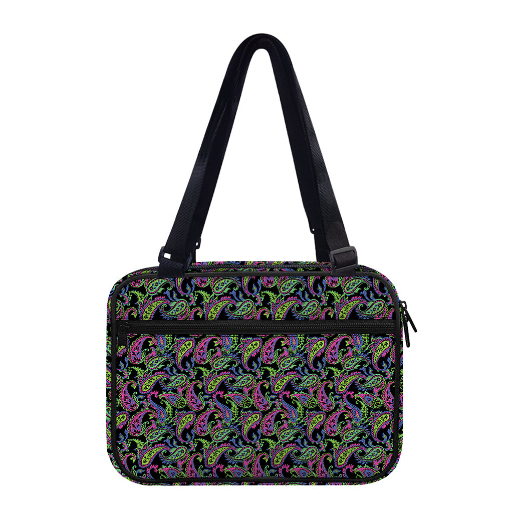 Pink Blue And Green Paisley Print Double Strap Bible Bag