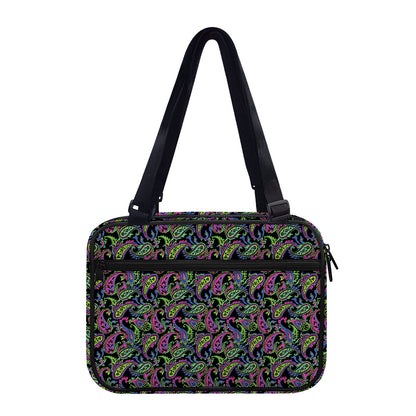 Pink Blue And Green Paisley Print Double Strap Bible Bag