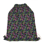 Pink Blue And Green Paisley Print Drawstring Bag