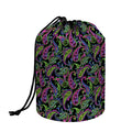 Pink Blue And Green Paisley Print Drawstring Makeup Bag