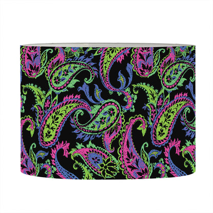 Pink Blue And Green Paisley Print Drum Lamp Shade