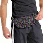 Pink Blue And Green Paisley Print Fanny Pack