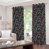 Pink Blue And Green Paisley Print Grommet Curtains