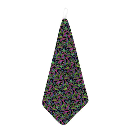 Pink Blue And Green Paisley Print Hand Towel