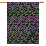 Pink Blue And Green Paisley Print House Flag
