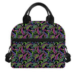 Pink Blue And Green Paisley Print Insulated Lunch Bag