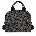 Pink Blue And Green Paisley Print Insulated Lunch Bag