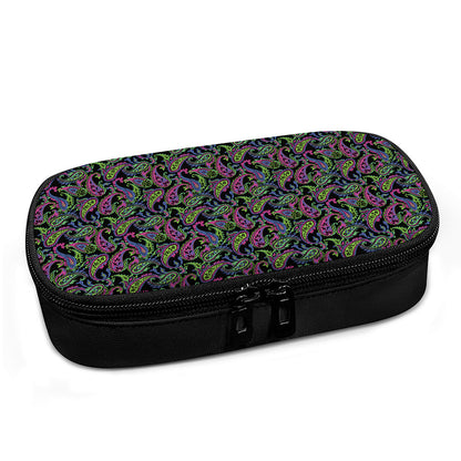 Pink Blue And Green Paisley Print Insulin Cooler Travel Case