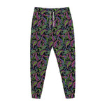Pink Blue And Green Paisley Print Jogger Pants