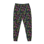 Pink Blue And Green Paisley Print Jogger Pants