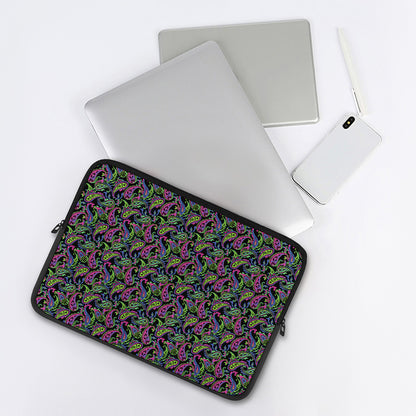 Pink Blue And Green Paisley Print Laptop Sleeve