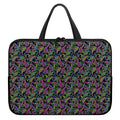 Pink Blue And Green Paisley Print Laptop Sleeve With Handle