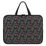 Pink Blue And Green Paisley Print Laptop Sleeve With Handle