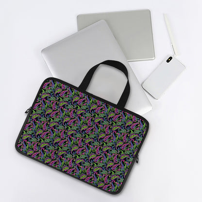 Pink Blue And Green Paisley Print Laptop Sleeve With Handle