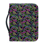 Pink Blue And Green Paisley Print Leather Bible Cover
