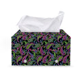 Pink Blue And Green Paisley Print Leather Tissue Box Cover
