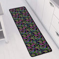 Pink Blue And Green Paisley Print Long Kitchen Mat