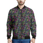 Pink Blue And Green Paisley Print Men's Bomber Jacket